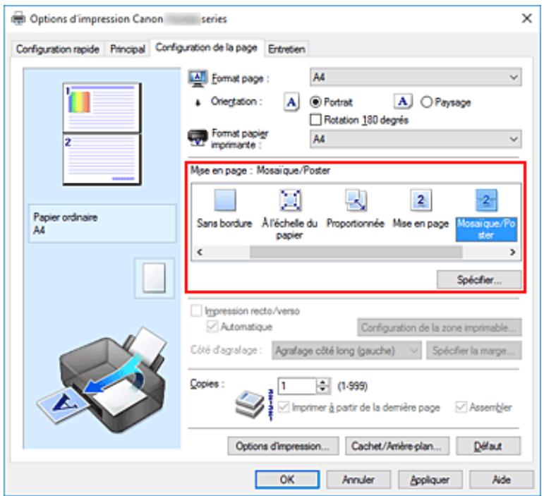 CANON TS6250 - Configuration de l'impression Mosaïque/Poster - 1