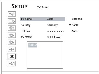 LITE-ON DDA 100X - Paramétrer les chaînes TV - 1