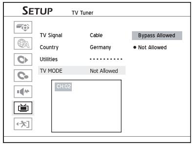 LITE-ON DDA 100X - Paramétrer bypass mode tv/peritel [TV mode/scart bypass] - 2