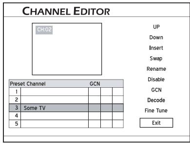 LITE-ON DDA 100X - Déplacer les chaînes TV vers le haut/bas - 1