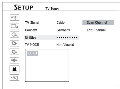 LITE-ON DDA 100X - Paramétrer les chaînes TV - 2