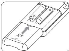PHILIPS LFH660 - Insertion des piles - 2