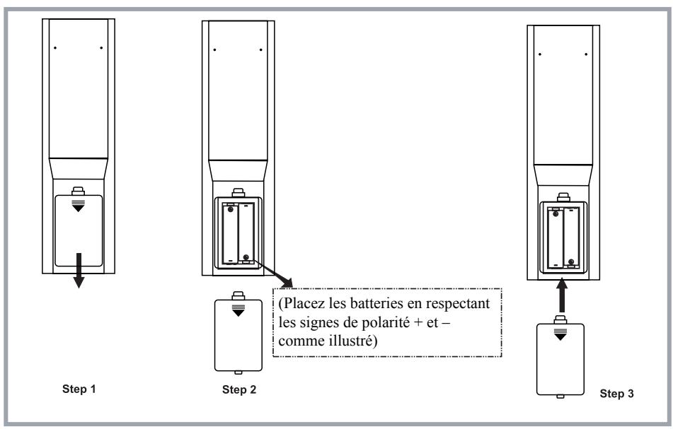 TOKAI LTL1601/MPEG2 - Placer les batteries dans la télécommande - 1