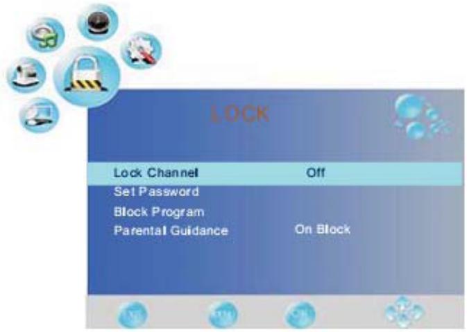 TOKAI LTL1601/MPEG2 - Personnaliser les paramètres verrouillage (LOCK) - 1