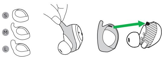 JABRA ELITE SPORT - Changer les adaptateurs EarWings - 1