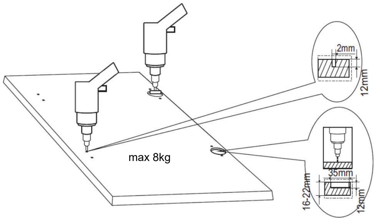 THOMSON TWBI914ALAVE - Perçage des trouss dans une porte de meuble ( non fourni) - 2