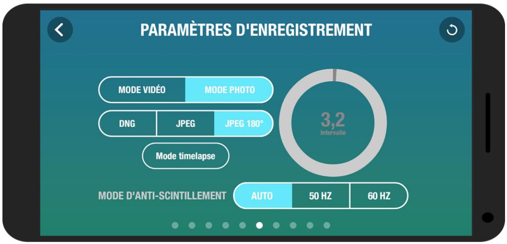 PARROT BEBOP PACK FPV WH - Paramètres d'enregistrement - 1