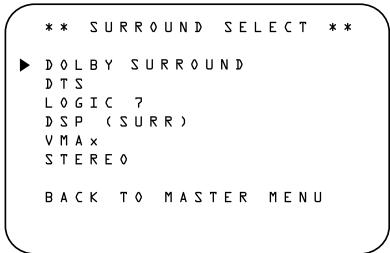 HARMAN KARDON AVR 335 - Configuration du mode Surround - 1