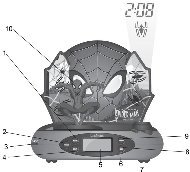 LEXIBOOK RP500SPcobIc - Radio réveil projecteur Spider-Man Spider-Man Projector Alarm Clock Radio - 2