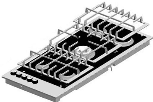 KITCHENAID KHPF9010 - Positionnement des grilles et de l'adaptateur pour WOK - 1