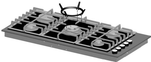 KITCHENAID KHPF9010 - Positionnement des grilles et de l'adaptateur pour WOK - 2