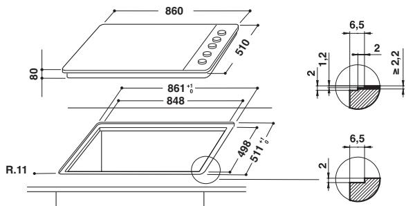 KITCHENAID KHPF9010 - Fixation à la structure de soutien modèle à installer à fleur du plan de travail - 1