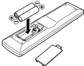 DENON D-M39 BKBK - Insertion des piles - 2