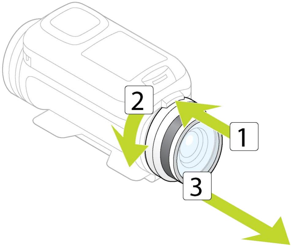 TOMTOM BANDIT BASIC - Utilisation des caches lentille - 1
