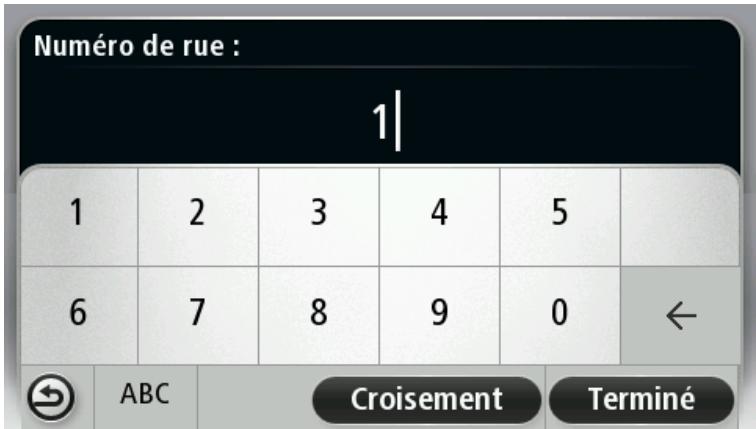 TOMTOM START20M EUROPE 23 - Entrez le numéro de rue puis touchez Terminé. - 1