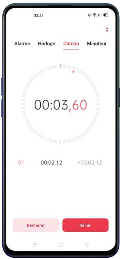 OPPO FIND X2 NEO 256GO BLEU - Utiliser le chronomètre - 1