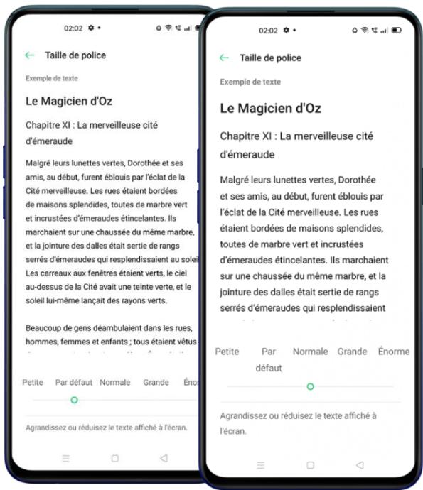 OPPO FIND X2 NEO 256GO BLEU - Modifier la taille de la police - 1