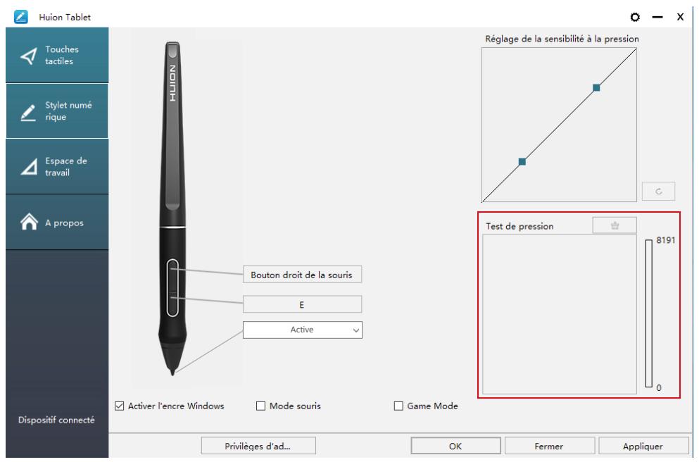AO MICRO ERGO BIEN ETREKAMVAS PRO 24 - Test de la pression du stylet - 1
