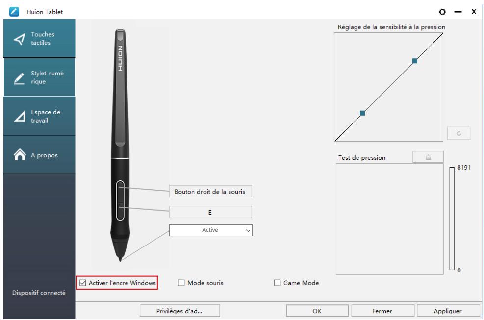 AO MICRO ERGO BIEN ETREKAMVAS PRO 24 - Activer la fonction Windows Ink - 1