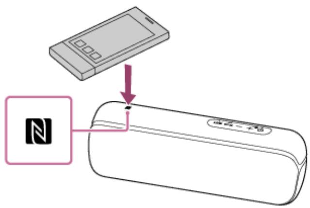 SONY XB-22 - Faites toucher d'une maniere prolongée le repère N de l'enceinte sur le repère N du pérophérique jusqu'à ce que ce dernier réagisse. (Cette action peut prendre quelques secondes.) - 1