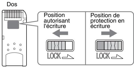 SONY CLIE - Position de protection en écriture (VERROUILAGE) - 1