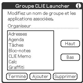 SONY CLIE - Sélectionnez un groupe à modifier et frappez Modifier. - 1