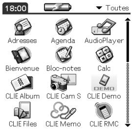 SONY CLIE - Démarrage d'une application en frappant son icône - 1