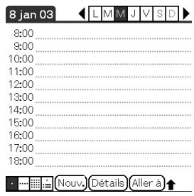 SONY CLIE - Frappez l'icone Agenda dans la fenêtre Applications. - 1