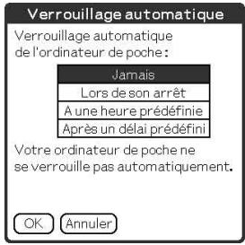 SONY CLIE - Configuration du verrouillage automatique de votre ordinateur de poche CLIÉ - 1