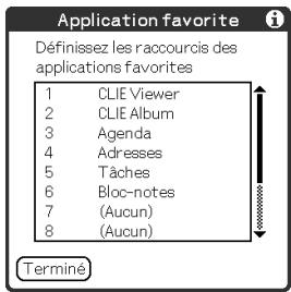 SONY CLIE - Creation d'une application favorite (raccourci) - 1