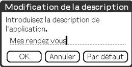 SONY CLIE - Modification d'une description - 1