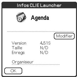 SONY CLIE - Affichage d'informations au sujet des applications - 1