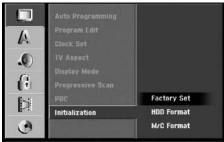 HITACHI DV-DS 161 E - Initialisation (Format HDD) - 1