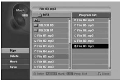 HITACHI DV-DS 161 E - Options du menu Program List - 1