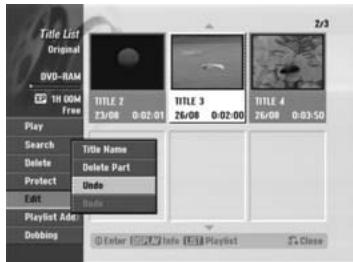 HITACHI DV-DS 161 E - Annulation/Reactivation de la dernière suppression RAM -RWvR - 1