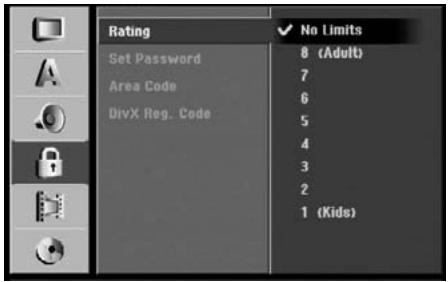 HITACHI DV-DS 161 E - Classement des films - 1