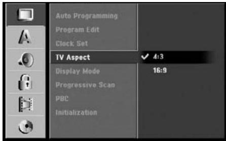 HITACHI DV-DS 161 E - Format de l'écran de télévision (Normal ou Grand écran) - 1
