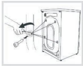 DARRYTHOMSON LAVE LINGE HUBLOTT W148A - Retrait des boulons de transport - 1