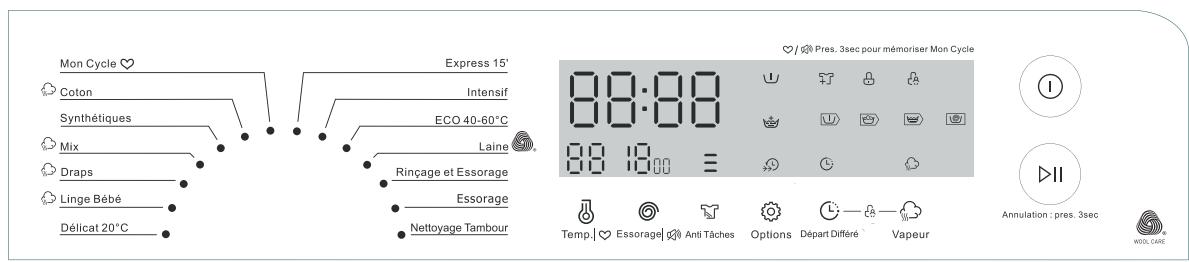 DARRYTHOMSON LAVE LINGE HUBLOTT W148A - Panneau de contrôle - 1