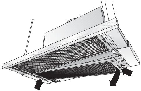 GAGGENAU AF 280-190 INOX - Retrait et mise en place des filtres àGRAISSE en métal: - 1