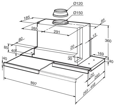 GAGGENAU AF 280-190 INOX - Branchement du tuyau d'air evacué: - 4