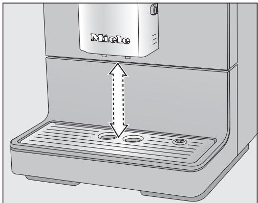MIELE CM5310NR - Régler la distribution centrale à la hauteur de la tasse - 1