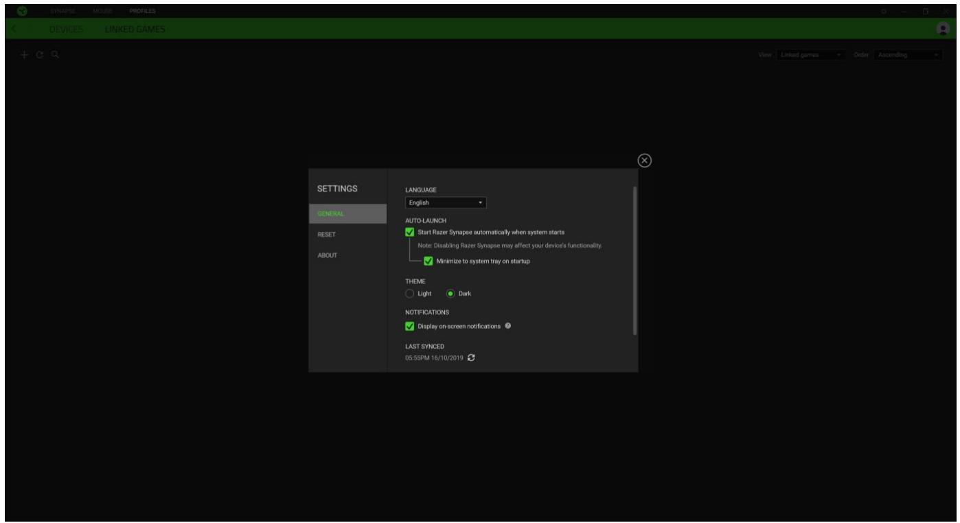 RAZER Basilisk Ultimate - FENÉTRE PARAMÉTRES - 1