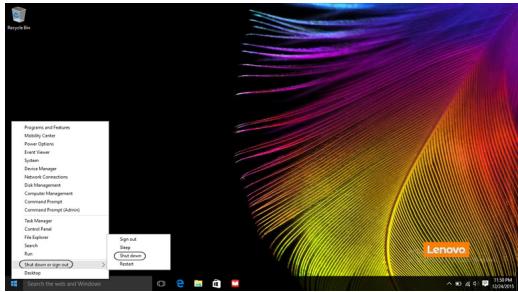 LENOVO IDEAPAD 330-17AST 81D7002NFR - ■ Mise hors tension de l'ordinateur - 2