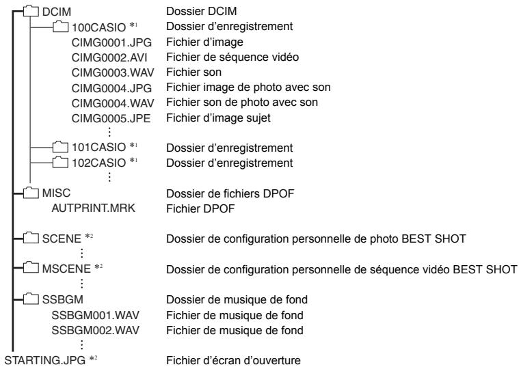 CASIO Z800 - ■ Structure des dossiers de la mémoire - 1