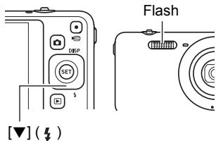 CASIO Z800 - Utilisez [◀] et [▶] pour sélectionner le réglage de flash souhaité, puis appuyez sur [SET]. - 1