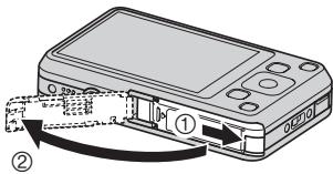 CASIO Z800 - Ouvrez le couvercle de batterie. - 1