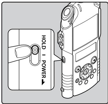 OLYMPUS LS-20M - Glissez le commutateur POWER/HOLD en position [HOLD]. - 1