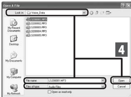 OLYMPUS LS-20M - Lire le fichier vocal - 2