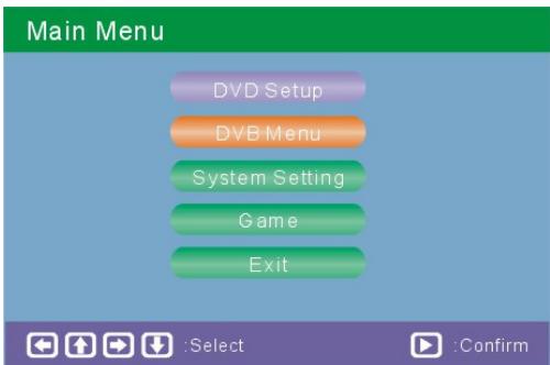 SIGMATEK PDX 1780 - Menu principal du DVB (TNT) - 1